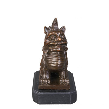 Animal Bronze Escultura Monstro Nian Decoração Estátua De Bronze Tpy-638